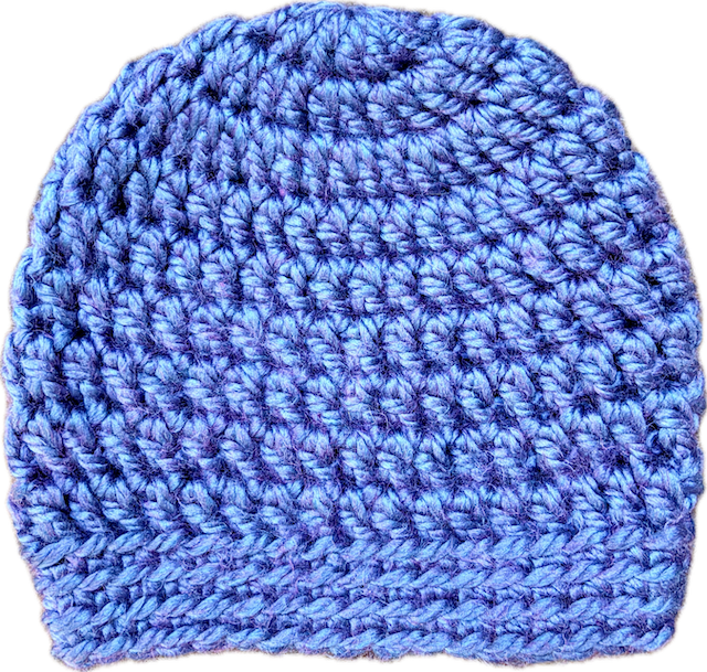 Purplish-blue crochet hat 2