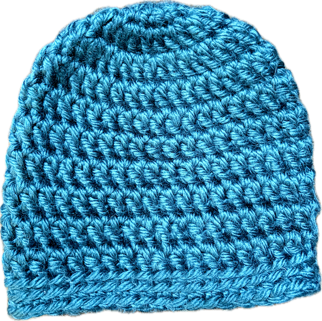 Teal with color flecks crochet hat