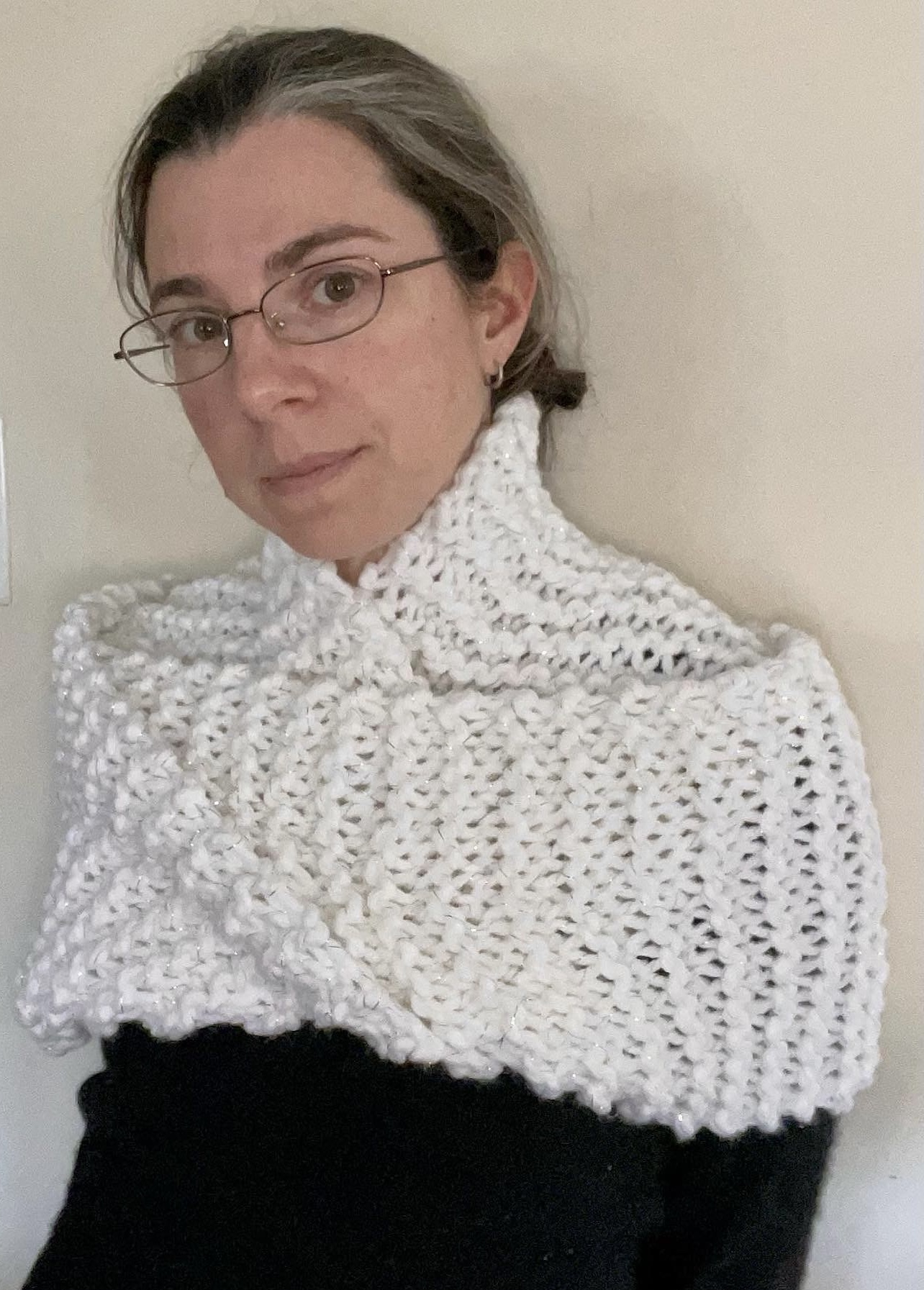 Infinity Scarf - white with sparkles