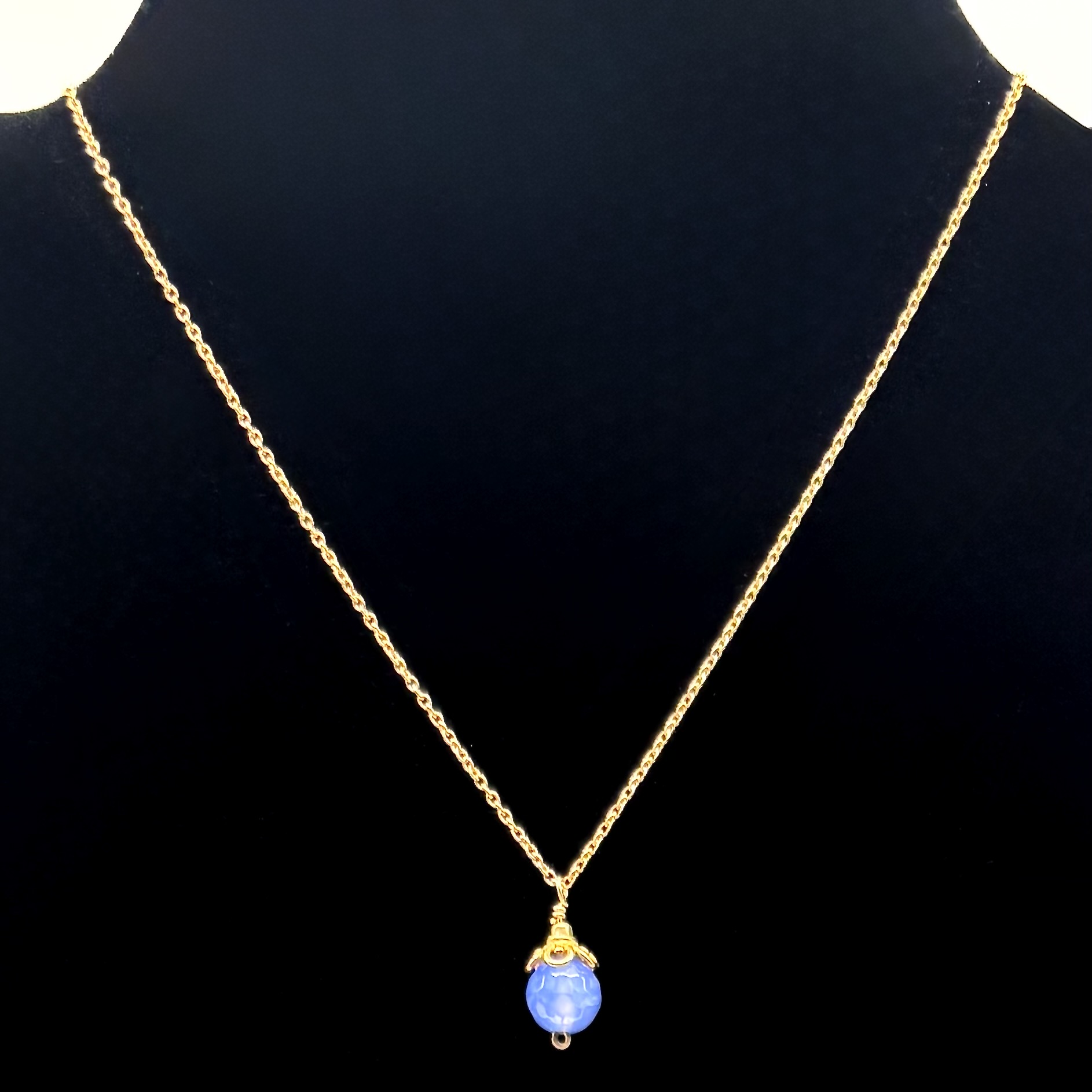 Gold-Filled Necklace with Blue Quartz
